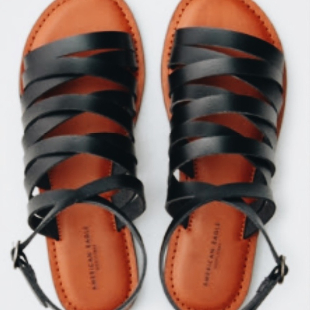 💀BOGO FREE American Eagle Black Strappy Sandals